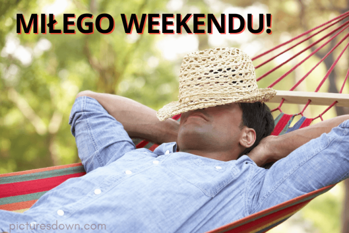 Miłego weekendu obrazek hamak do pobrania za darmo