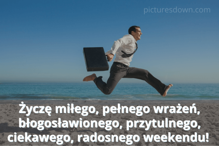 Miłego weekendu obrazek pracownik biurowy do pobrania za darmo