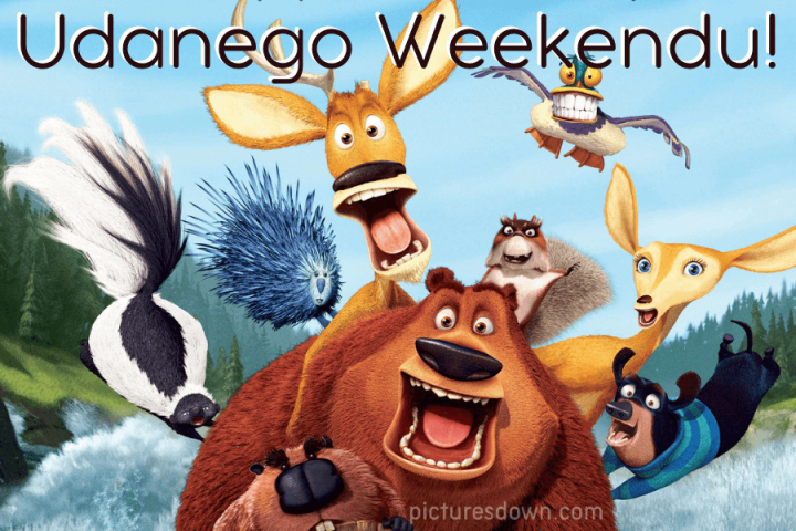 Udanego weekendu obrazek bohaterowie kreskówek do pobrania za darmo