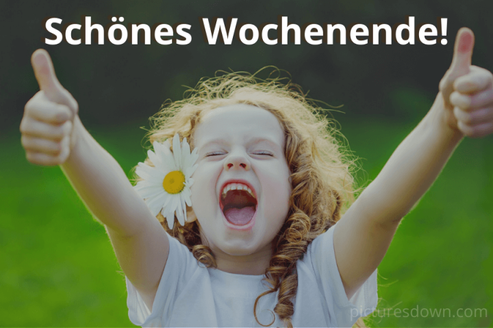 Schönes wochenende bild kostenlos Mädchen mit Kamille herunterladen