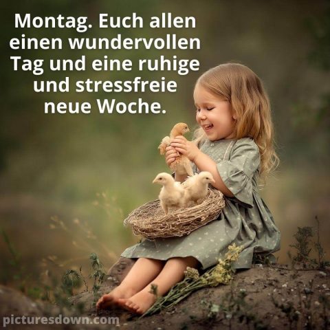 Schönen montag bild Mädchen und Hühner kostenlos herunterladen