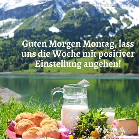 Schönen montag bild Landschaft und Frühstück kostenlos herunterladen