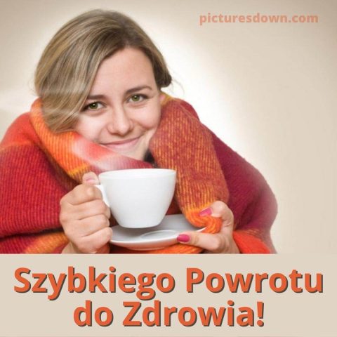 Szybkiego powrotu do zdrowia kartka dziewczyna w szaliku do pobrania za darmo