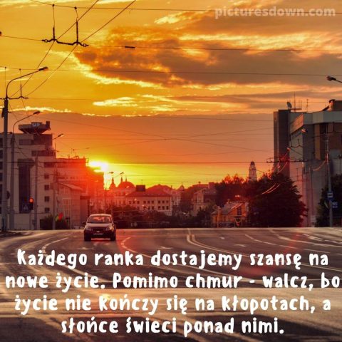 Dzień dobry w poniedziałek kartka poranne miasto do pobrania za darmo