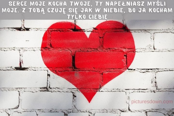Kartka miłosne kocham cie z obrazem "kocham tylko Ciebie" do pobrania za darmo