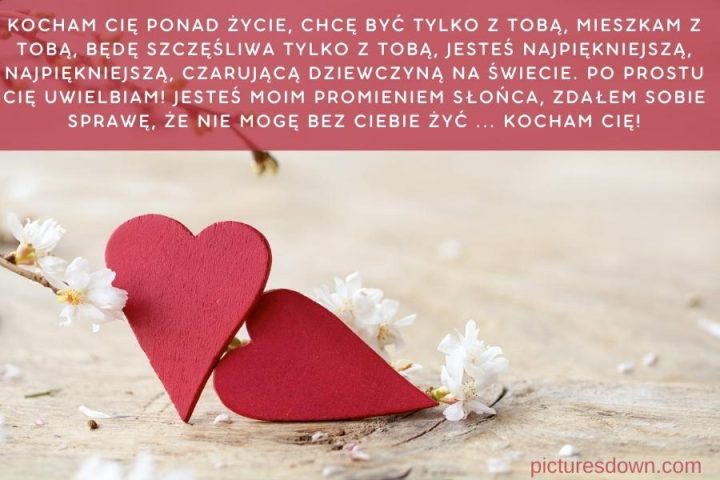Kartka miłosne kocham cie z obrazem "dwa serca" do pobrania za darmo