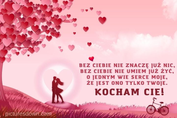 Kartka miłosne kocham cie z obrazem "osobiste wyznania miłosne" do pobrania za darmo