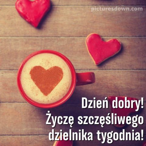 Kartka miłego dnia w czwartek serce czerwone do pobrania za darmo