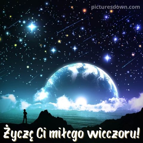 Kartka miłego wieczoru piątku i dobrej nocy księżyc do pobrania za darmo