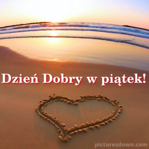 Kartka miłosne kocham cie na piątek plaża do pobrania za darmo