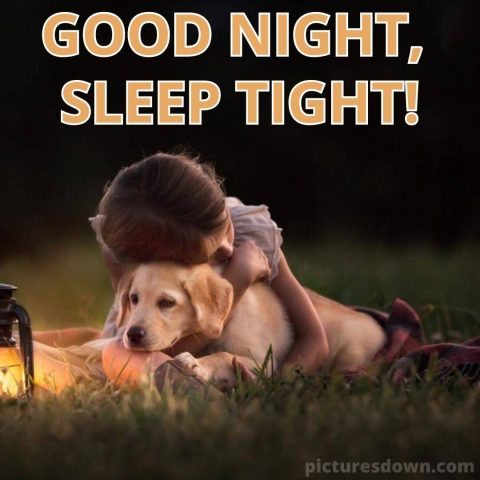 Good night monday image girl and dog free download