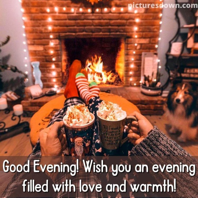 Good evening monday image fireplace free download