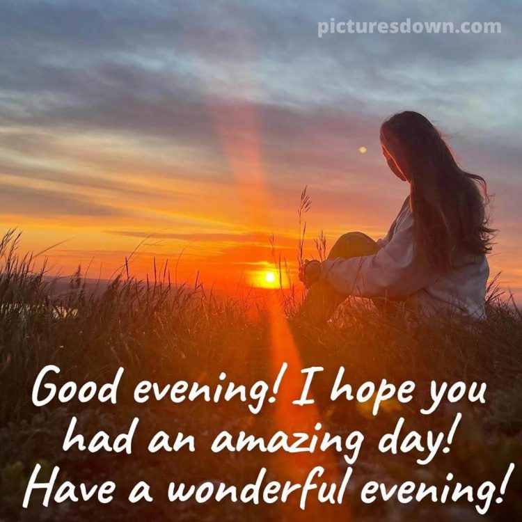 Good evening monday picture girl and sunset free download