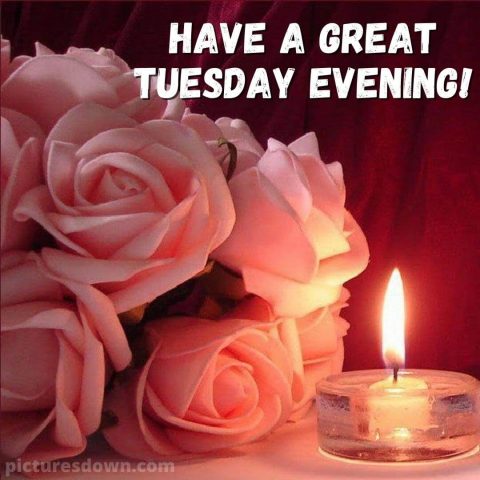 Good evening tuesday image candle free download