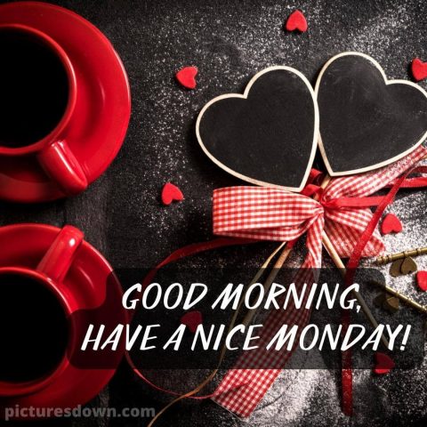 Good morning monday love heart two coffees free download