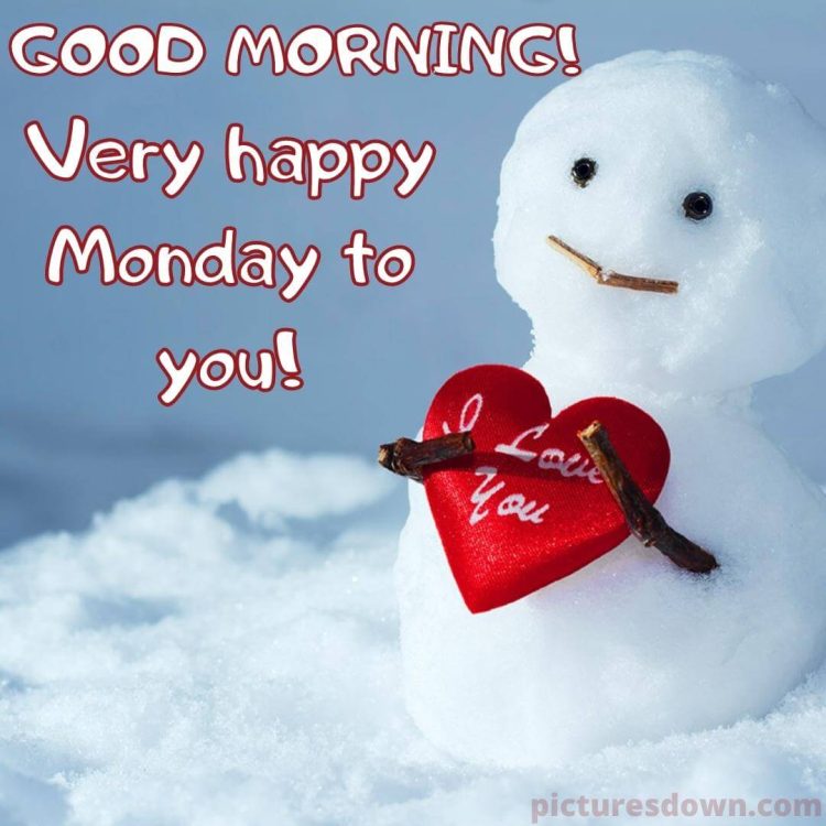 Good morning monday love heart snowman free download