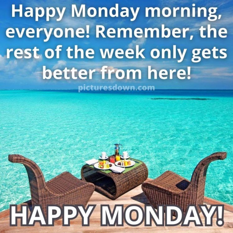 Happy monday blessings image sea free download