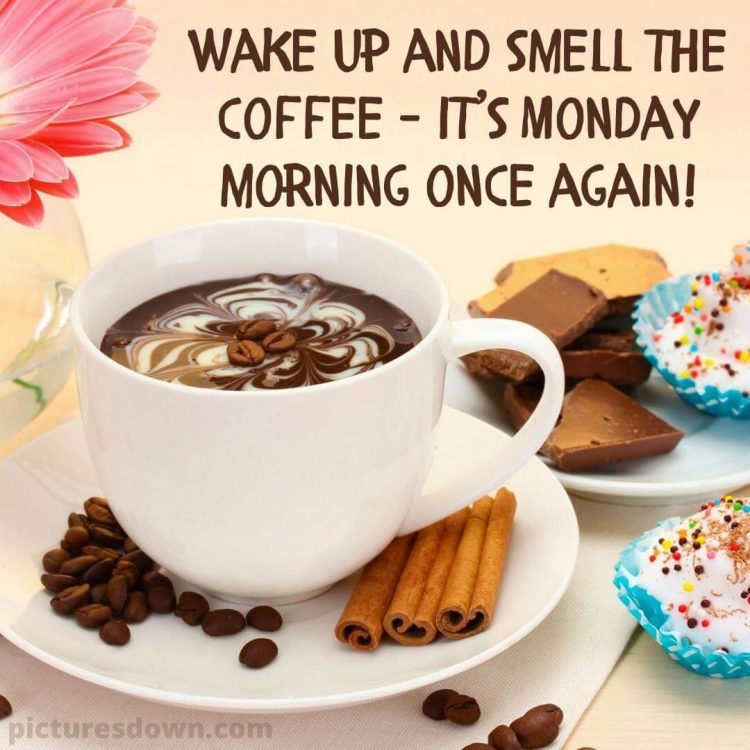 Happy monday image coffee and dessert free download
