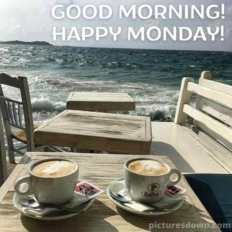 Happy monday image coffee waves free download