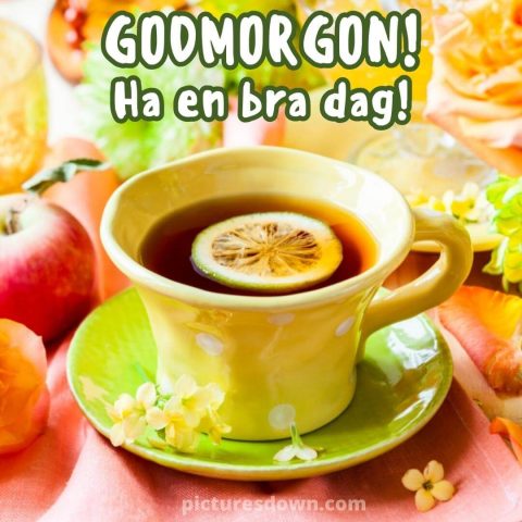 Godmorgon te bild med citron ladda ner gratis