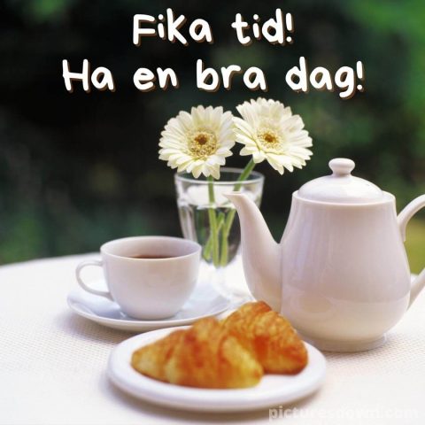God morgon kaffe bild croissanter ladda ner gratis