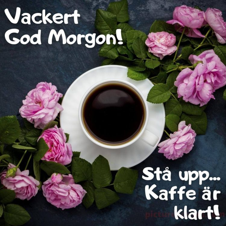 God morgon kaffe bild blommor ladda ner gratis
