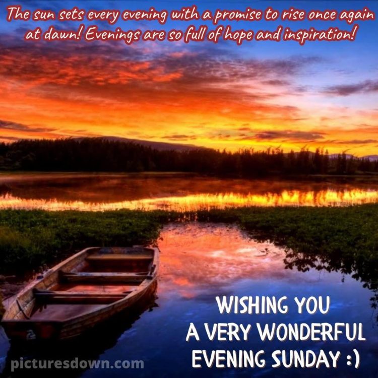 Good evening sunday image boat free download