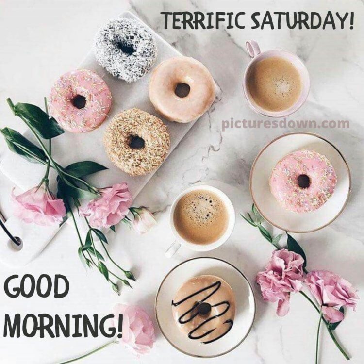 Good morning saturday coffee image donuts free download