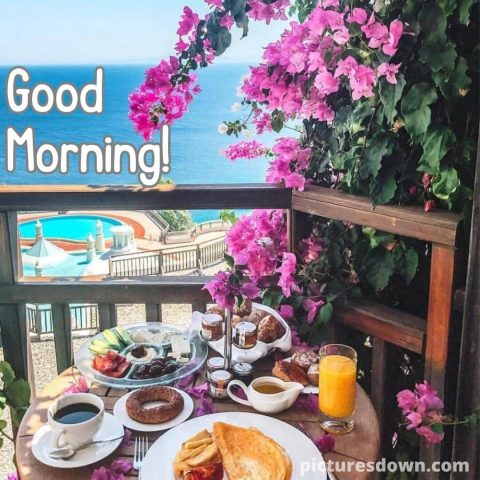 Good morning saturday image breakfast and sea free download