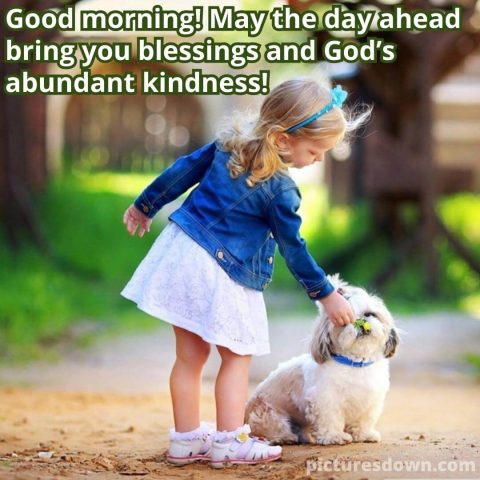 Good sunday morning image girl and dog free download