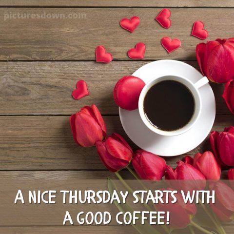 Good morning thursday coffee image tulips free download
