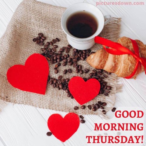 Happy thursday heart image croissant free download