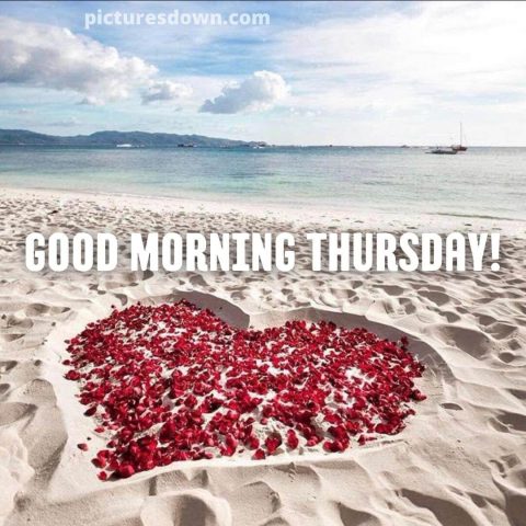 Happy thursday heart image beach free download