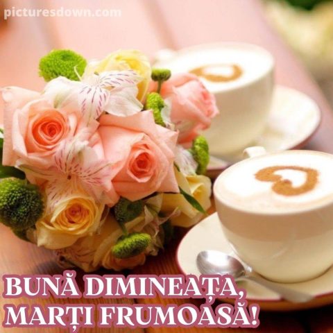 Cafeaua de marti poza buchet de trandafiri descarcă gratis
