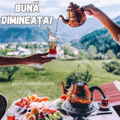 buna dimineata ceai imagine munţi descarcă gratis