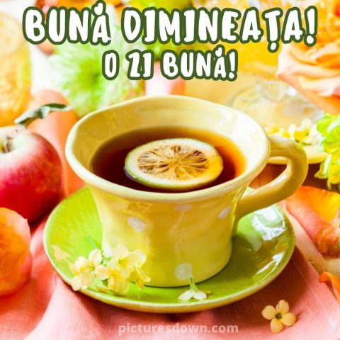 buna dimineata ceai imagine cu lămâie descarcă gratis