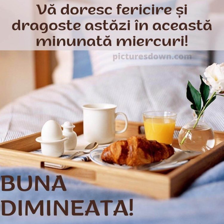 Urari de miercuri dimineata imagine mic dejun în pat descarcă gratis