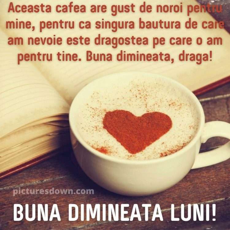 Buna dimineata luni inima imagine cafea descarcă gratis