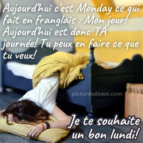Bon lundi humour image sur le plancher gratuite