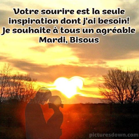 Bon mardi bisous image lever du soleil gratuite