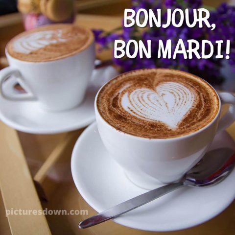 Bon mardi café image coeur sur le café gratuite