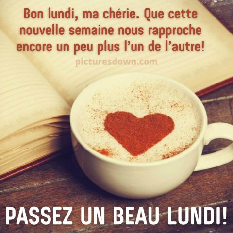 Bonne lundi mon amour image coeur sur le café gratuite