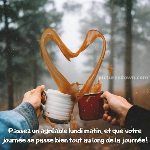 Bonne lundi mon amour image coeur de café gratuite