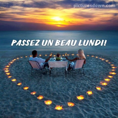 Bonne soirée lundi image romance gratuite