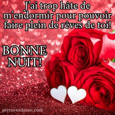 Coeur bonne nuit image des roses gratuite