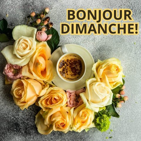 Bon dimanche café image fleurs gratuite