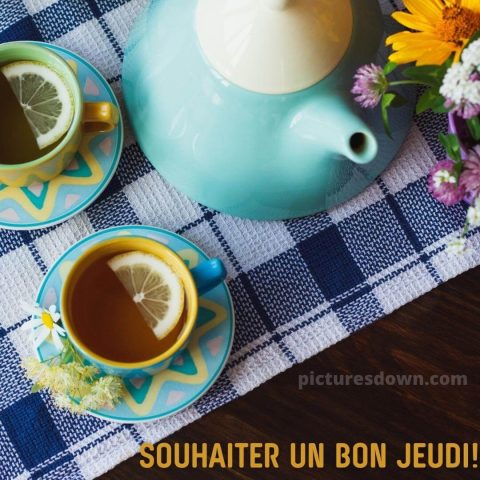 Bon jeudi image Thé au citron gratuite