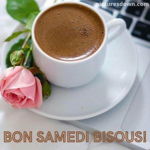 Bon samedi café image rose gratuite