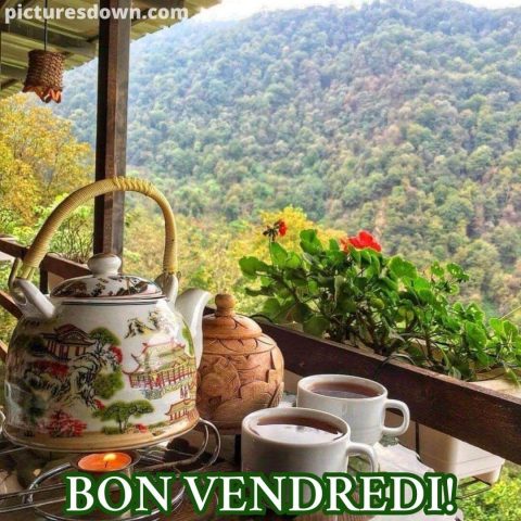 Bon vendredi café image montagnes gratuite