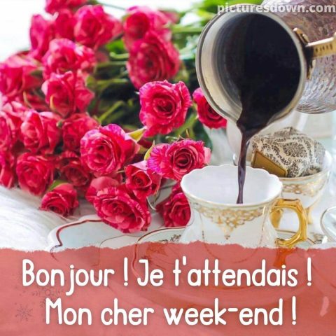Bonjour vendredi image fleurs et café gratuite